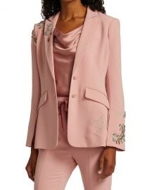 Shop Cinq  Sept Cheyenne Sequin Script Blazer up to 70 Off at Saks Fifth Avenue